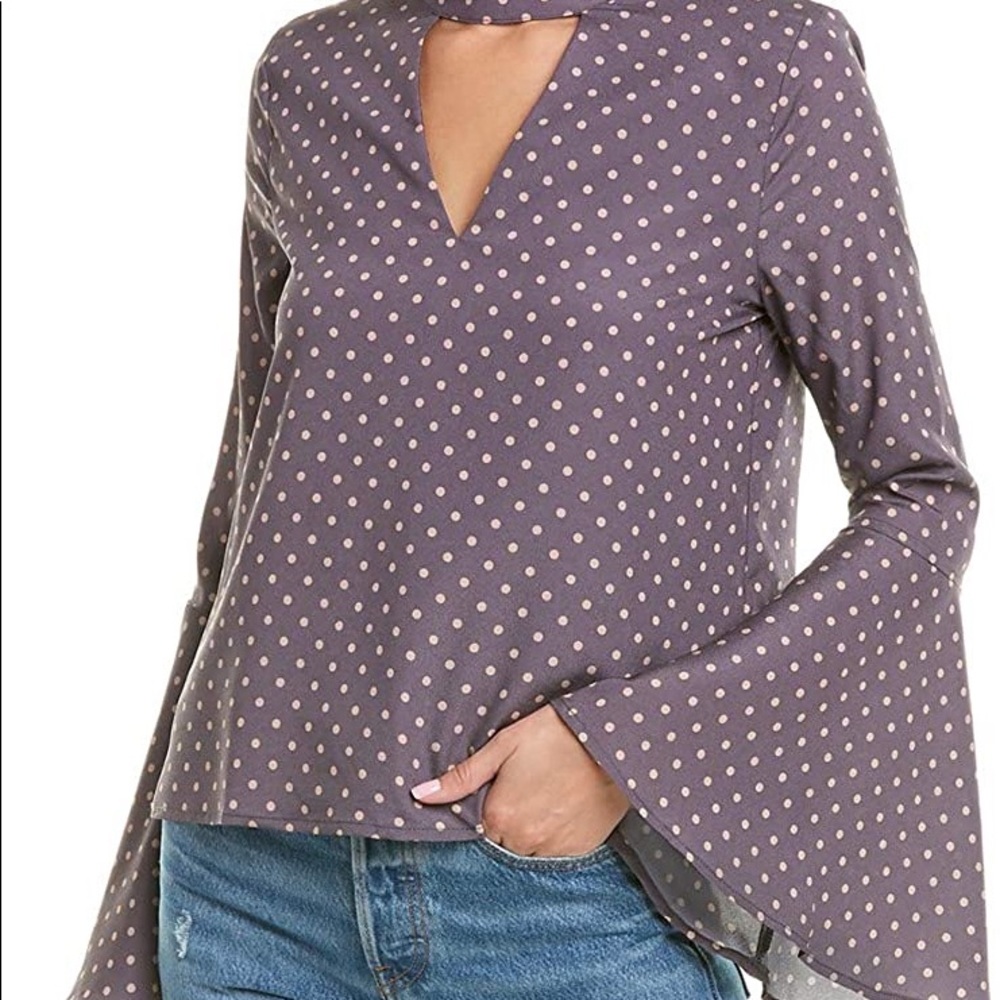 Beautiful choker polka dot blouse by JOA